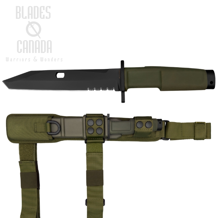 (image for) Extrema Ratio FULCRUM EVO NFG Bayonet Knife, N690 Black, OD Green, Tactical Sheath Green
